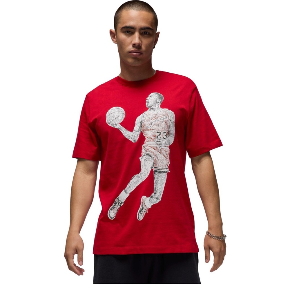 Jordan Men's Jumbo Jumpman Tee T-shirt Red Medium Basketball